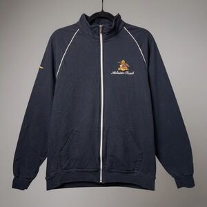 Anheuser Busch Jacket Mens L California Fleece Black White Track Zip Up‎